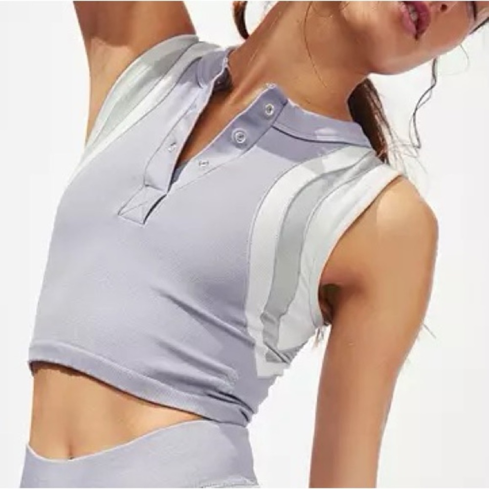 FP Movement by Free People Free Kirk Muscle Tank Trailblazer Combo Ribbed Polo